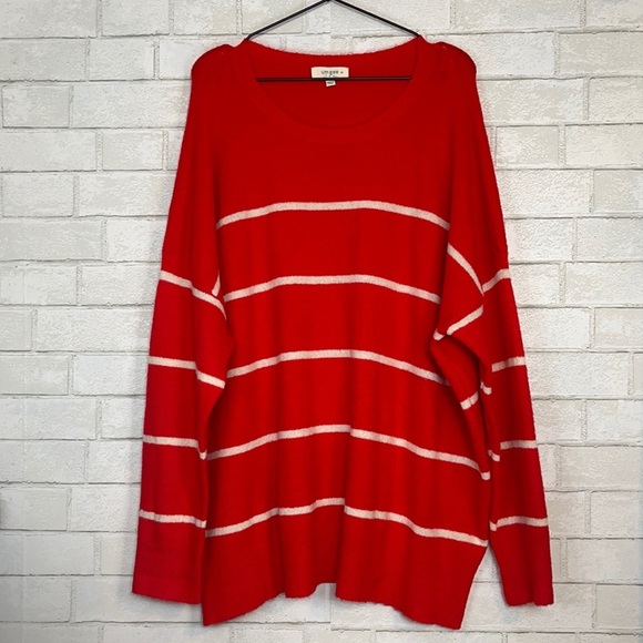 Umgee Sweaters - Umgee Striped Oversize Dolman Sleeve Sweater XL